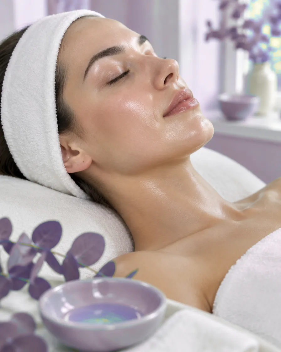 Glowing skin after a dermaplaning treatment