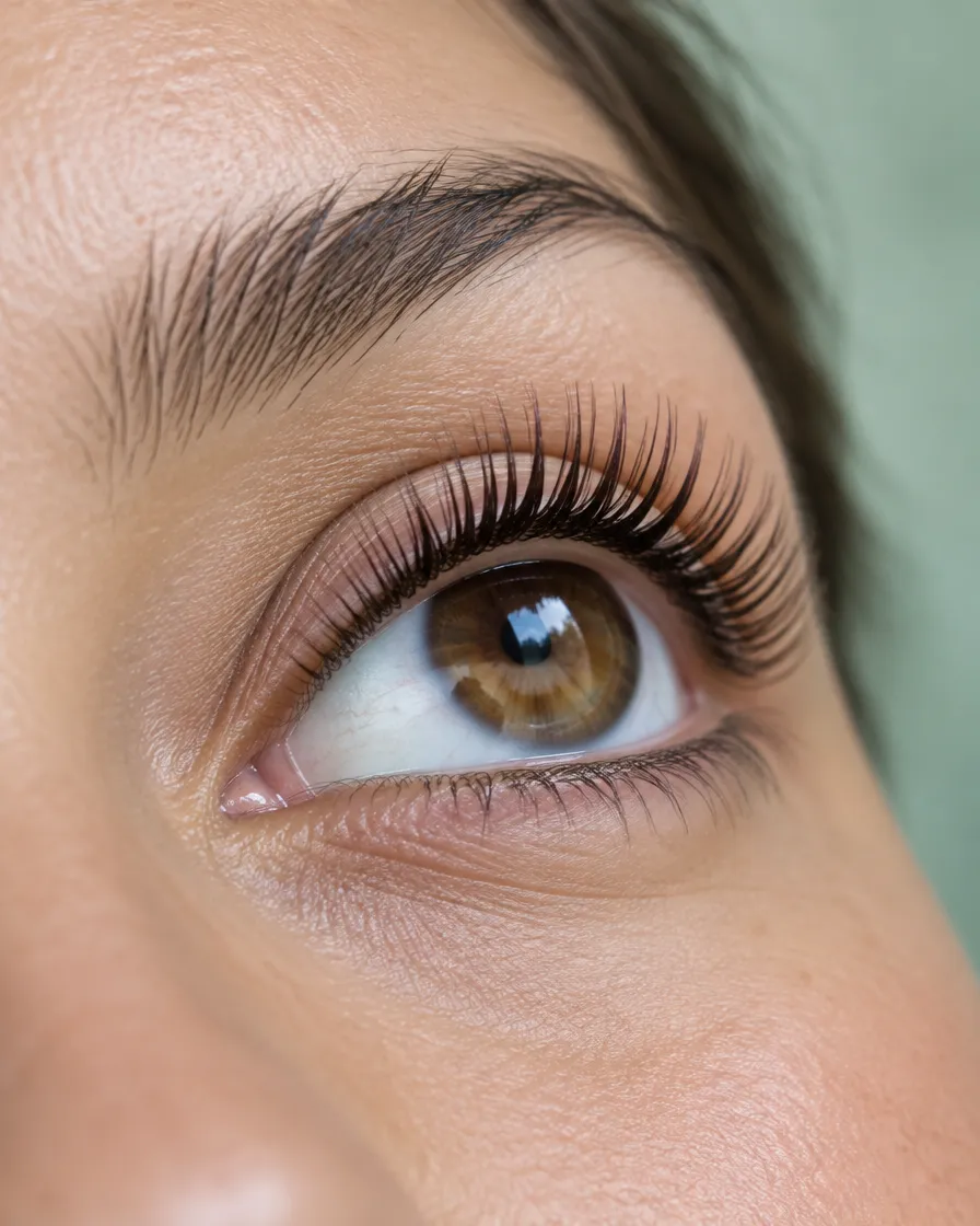 Natural lashes after a lash lift and tint